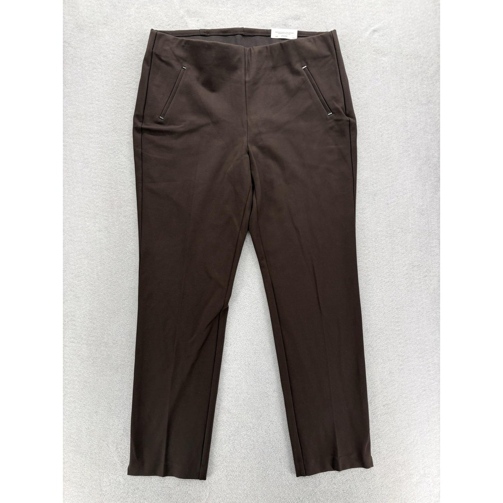 Chico's So Slimming Juliet Trim Pants Womens 2.5 Brown Ponte Slim Leg Stretch